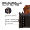 750/1500W Electric Fireplace Log Insert Heater Remote Controller Golden 9