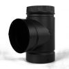 8'' Model DSP Double-Wall Black Stove Pipe Tee with Cap