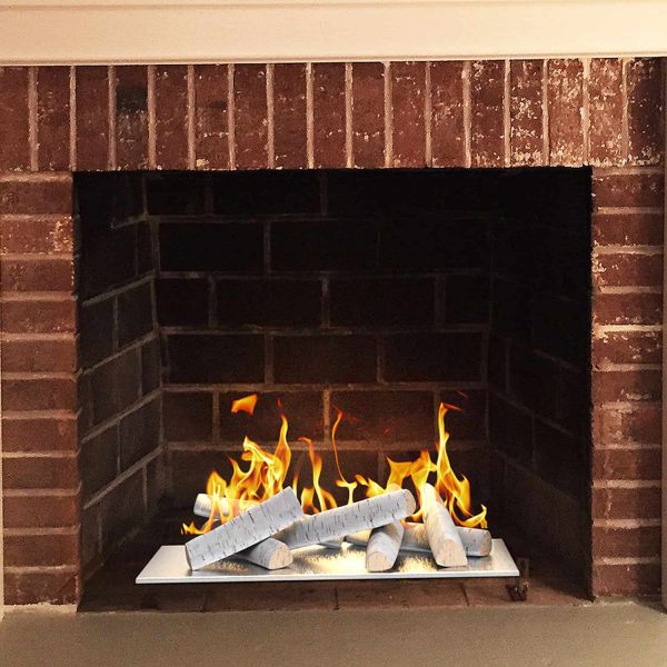 8 Piece Set Ceramic Wood Medium Gas Fireplace Logs Logs for All Types of Indoor, Gas Inserts, Ventless & Ven 2
