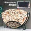 8 ft. Half Moon Log Rack with Free Cover 2