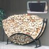 8 ft. Half Moon Log Rack with Free Cover