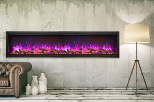 88" Extra Tall Clean Face Symmetry Electric Fireplace w/Birch Logs