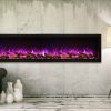 88" Extra Tall Clean Face Symmetry Electric Fireplace w/Driftwood Logs 5