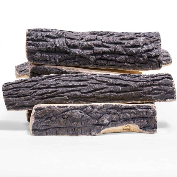 8PC Set Realistic Flame Large Ceramic Wood Ash Logs Fire pit Log Kit 1