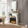 ACME Dominic Free Standing Mirrored Fireplace with Remote Control