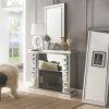 ACME Dominic Free Standing Mirrored Fireplace with Remote Control 13
