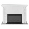 ACME Nyasia Mirrored Fireplace with Faux Crystals and Remote Control 11