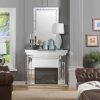 ACME Nyomi Mirrored Fireplace with Faux Crystals and Remote Control 15