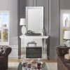 ACME Nysa Mirrored Fireplace with Faux Crystals and Remote Control 13