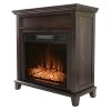 AKDY FP0095 27" Electric Fireplace Freestanding Brown Wooden Mantel Firebox Heater 3D Flame w/ Logs