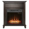 AKDY FP0095 27" Electric Fireplace Freestanding Brown Wooden Mantel Firebox Heater 3D Flame w/ Logs 11