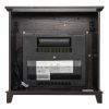 AKDY FP0095 27" Electric Fireplace Freestanding Brown Wooden Mantel Firebox Heater 3D Flame w/ Logs 17