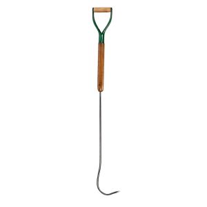 Abbott Bonfire Log and Ember Mover and Fireplace Poker Tool - Steel Hook with Wood Handle - Camping and Fire Pit Accessory - 46"L