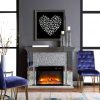 Acme Noralie Fireplace in Mirrored and Faux Diamonds
