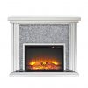 Acme Noralie Fireplace in Mirrored and Faux Diamonds 8