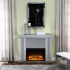 Acme Nowles Wooden Frame Fireplace in Mirrored and Faux Stones