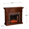 Addao Smart Convertible Fireplace w/ Faux Stone - Buckeye Oak 14