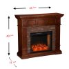 Addao Smart Convertible Fireplace w/ Faux Stone - Buckeye Oak 17