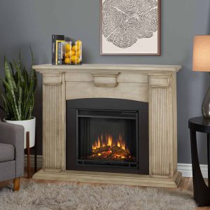 Adelaide Electric Fireplace in Dry Brush White by Real Flame