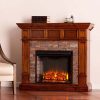 Aiden Corner Electric Fireplace with Faux Stone