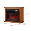 Ainfox Digital Electric 3D Flame Fireplace Stove Infrared Heater - Adjustable Thermostat with Remote, Wooden Cabinet with Medium Oak Coating 1000-1500W 10