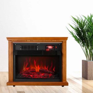 Ainfox Digital Electric 3D Flame Fireplace Stove Infrared Heater - Adjustable Thermostat with Remote
