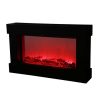 Ainfox Electric 3D Flame Fireplace Stove Infrared Heater ,with Adjustable Thermostat ,with Wall-mounted Black flat tempered glass front panel 9
