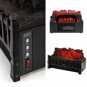 With Realistic Ember Bed Remote control Overheat protection 1500W Black