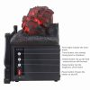 Ainfox Electrical Log Set Fireplace Stove Heater,With Realistic Ember Bed Remote control Overheat protection 1500W Black 18
