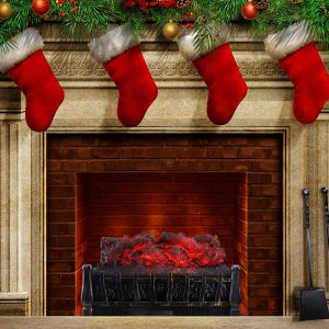Ainfox Electrical Log Set Fireplace Stove Heater