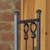 All-In-One Firewood Wood Rack with Fireplace Tool Set, Black 7
