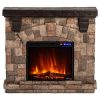 Alpine Fireplace Mantel and Electric LED Fireplace - 45" Wide x 40" Tall