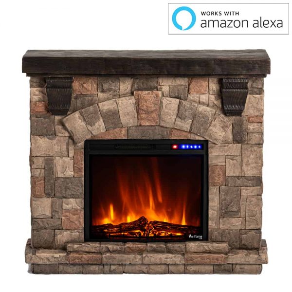 Alpine Fireplace Mantel and Electric LED Fireplace - 45" Wide x 40" Tall 4