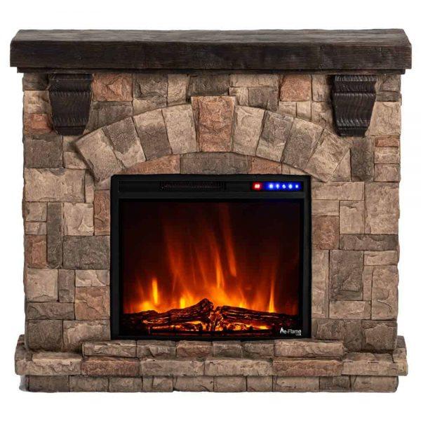 Alpine Fireplace Mantel and Electric LED Fireplace - 45" Wide x 40" Tall