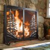 Alpine Large Heavy Duty Steel Fireplace Fire Screen with Doors 8