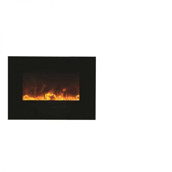 Amantii 26" Flush Mount fireplace with Black Glass Surround Log set 6