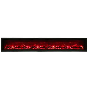 Amantii Clean Face Built-In Electric Fireplace with Media and Black Steel Surround