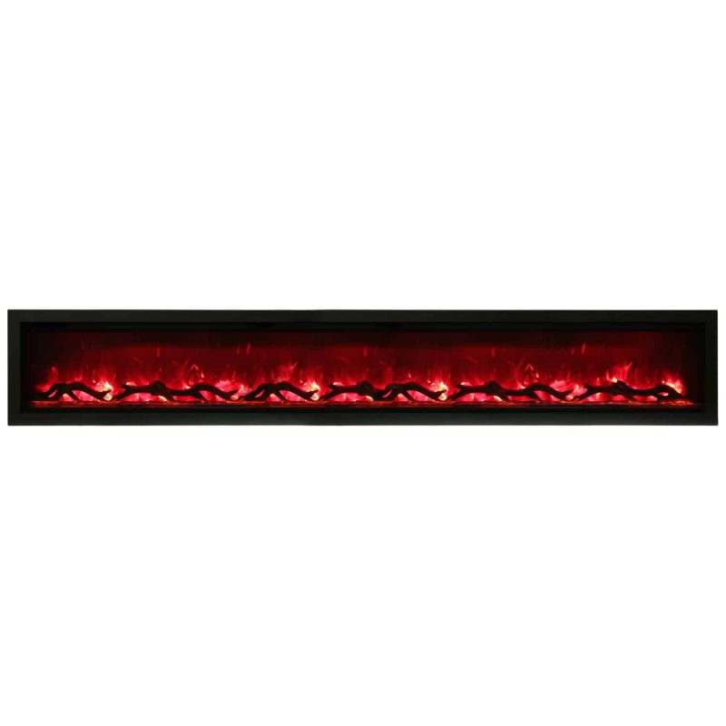 Amantii Clean Face Built-In Electric Fireplace with Media and Black Steel Surround