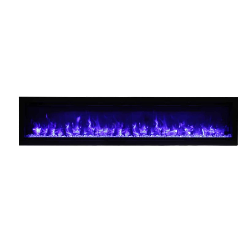 Amantii Clean Face Built-In Electric Fireplace with Media and Black Steel Surround