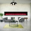Amantii Symmetry Series 100-Inch Built-In Electric Fireplace with Black Steel Surround