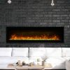 Amantii Symmetry Series 60-Inch Built-In Electric Fireplace with Black Steel Surround