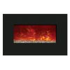Amantii WM-BI-34-4423 34 In. Electric Fireplace With 44 x 23 In. Black Glass & Back Light