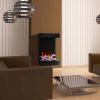 Amantii WM-BI-72-8123 72 In. Electric Fireplace With 81 x 23 In. Black Glass & Back Light 4