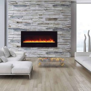 Amantii Wall Mount / Flush Mount Series Electric Fireplace with Log Set