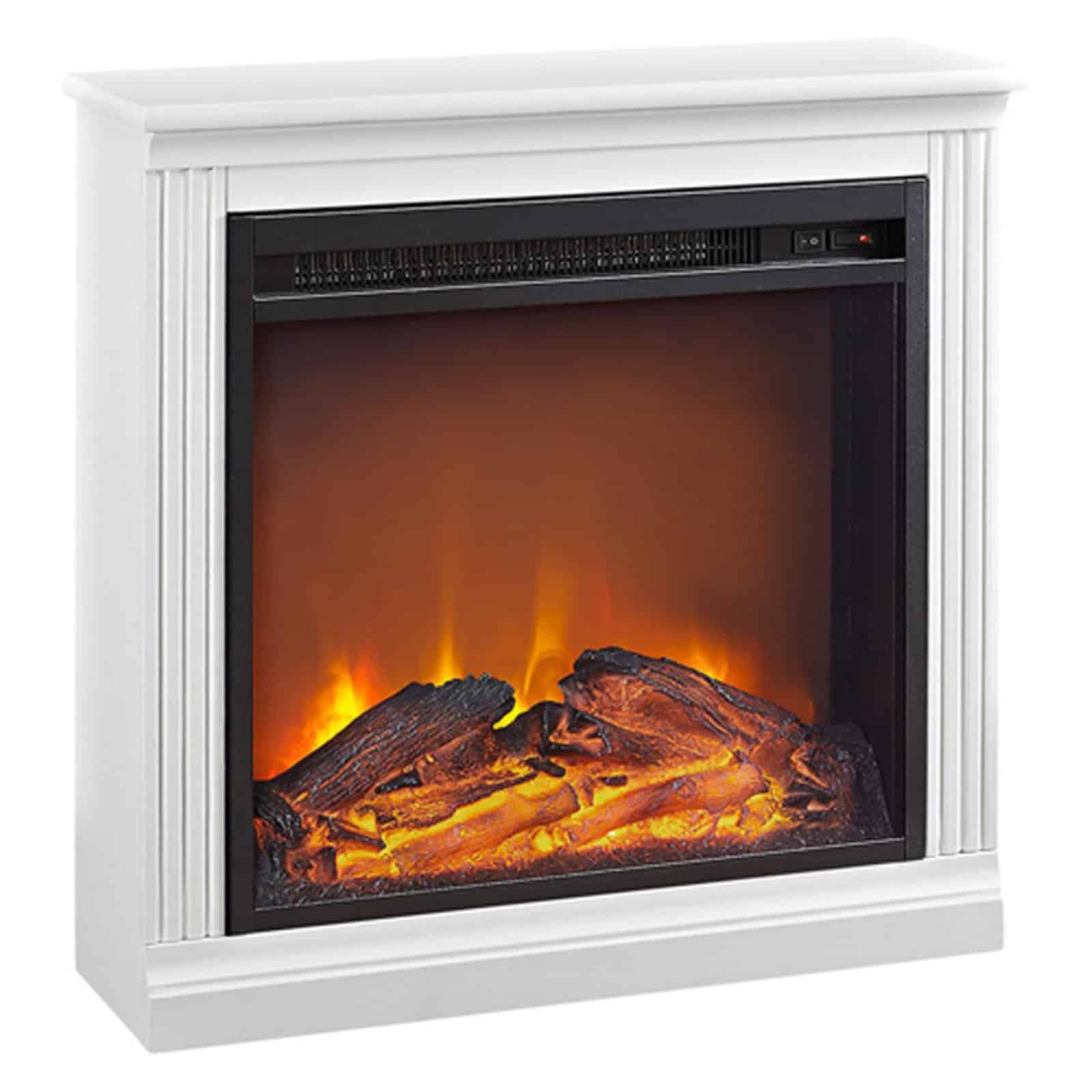Ameriwood Home Bruxton Simple Fireplace, White - Fireplacess.com
