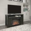 Ameriwood Home Farmington Electric Fireplace TV Console up to 50" in Black Oak