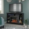 Ameriwood Home Overland Electric Corner Fireplace up to 50" in Black 4