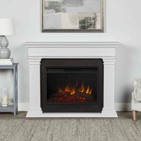 Antero Grand Electric Fireplace in White by Real Flame