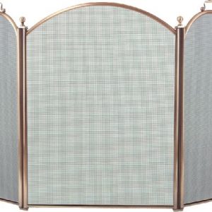Antique Brass 3 Fold Arched Screen - 34 inch