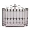 Antique Fireplace Screen, Decorative Iron French Revival Fireplace Screens Black 2